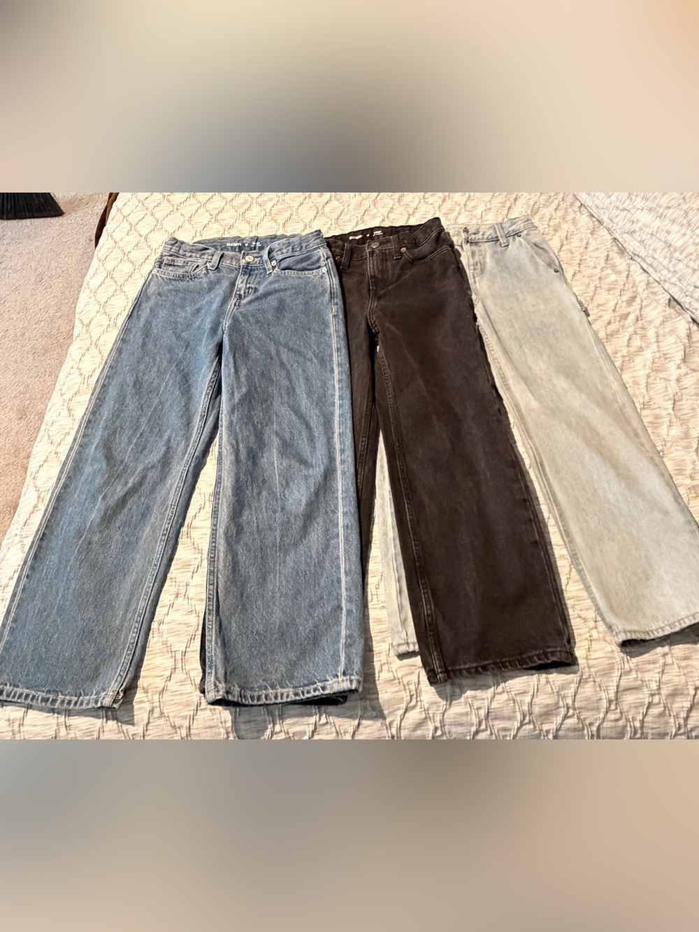 Old Navy Men’s Relaxed Jeans Trio - Light Blue, Black, Stone Wash